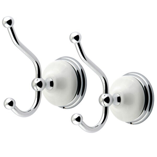 Victorian 2-Piece Robe Hook, Polished Chrome